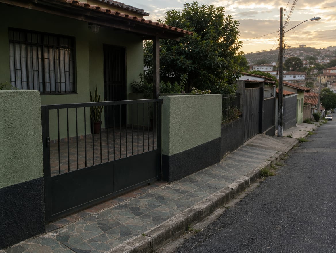 Entrada de casa residencial em bairro atendido pelo Valdir